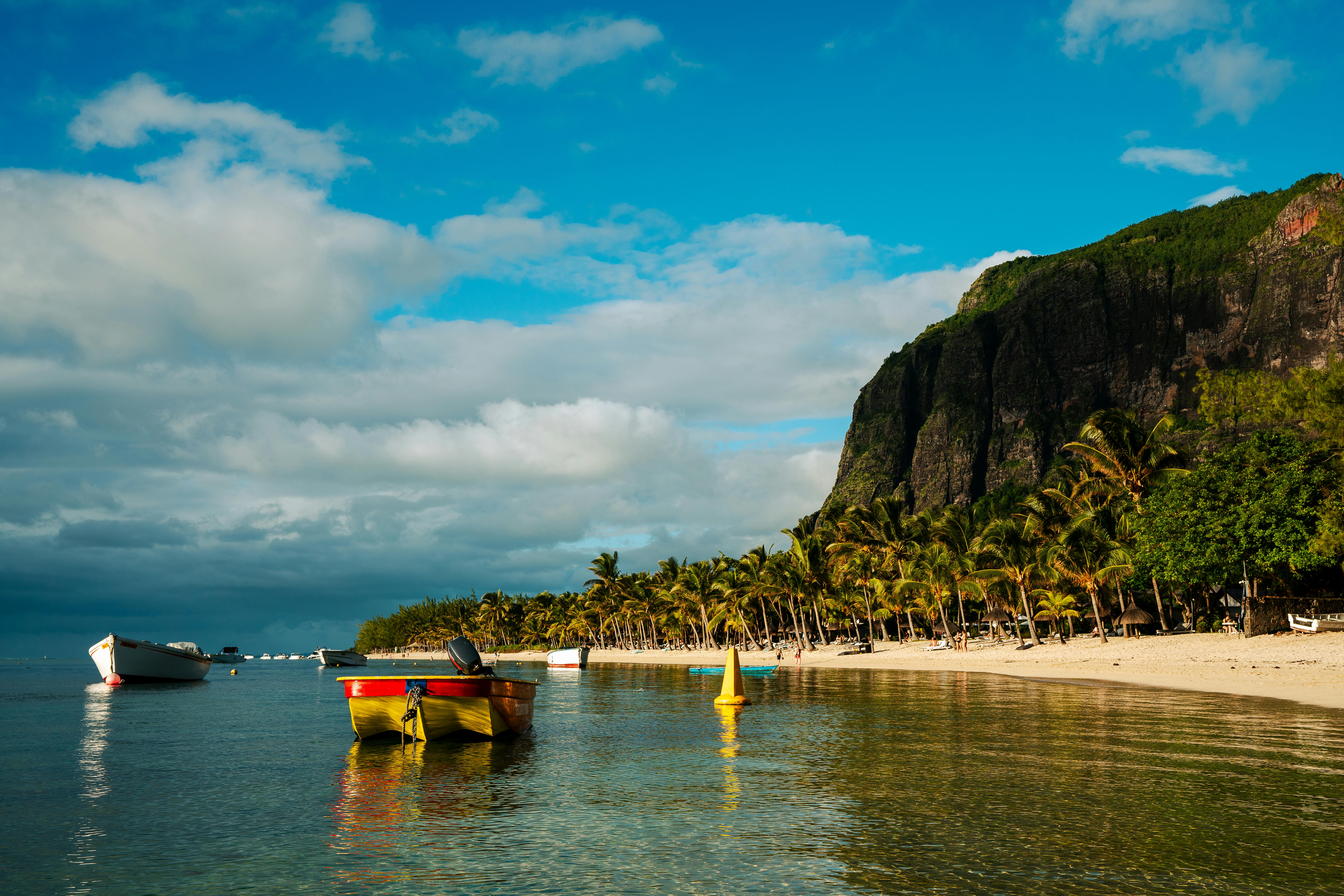 Modern commercial district in Mauritius